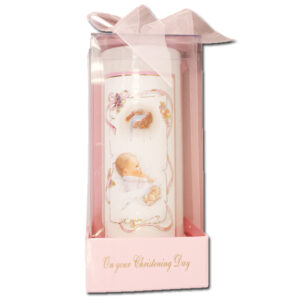Christening Candle 6" Gift Boxed - Baby Girl