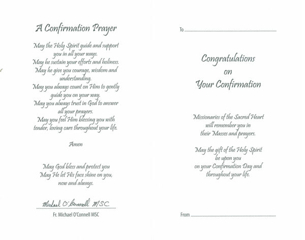 Confirmation Mass Card - Green Design - Image 2