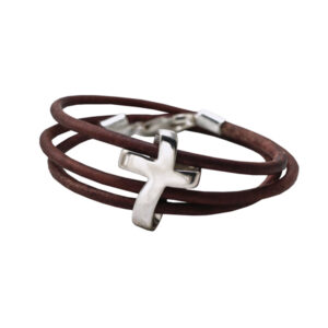 Brown Leather Eternity Bracelet