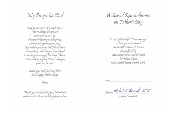 Father's Day Triduum Card - Silver - Image 2
