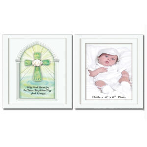 Glass Christening Photo Frame