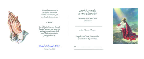 Beautiful Pre-Signed Sympathy Mass Card