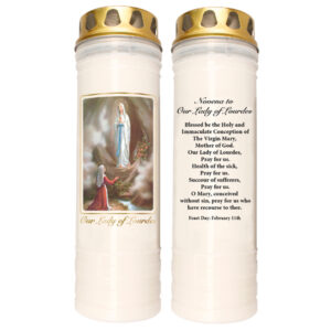 Our Lady of Lourdes Windproof Candle 9.5" (4 Pack)
