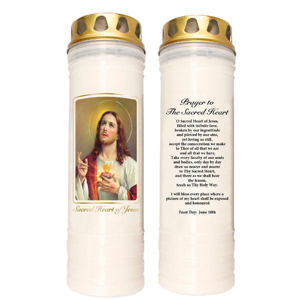 Sacred Heart of Jesus Windproof Candle 9.5" (4 Pack)