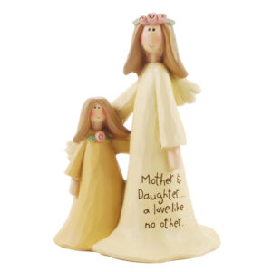 4" Resin Angel Statue - Mother & Daughter