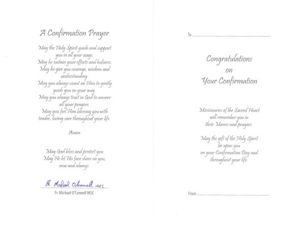 Confirmation Mass Card - Green Design 2 - Image 2