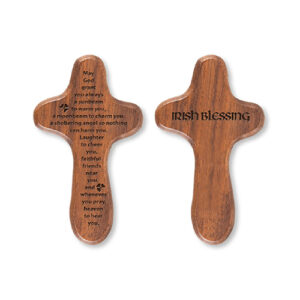 Wood Holding Cross 3 1/2 inch Irish Blessing