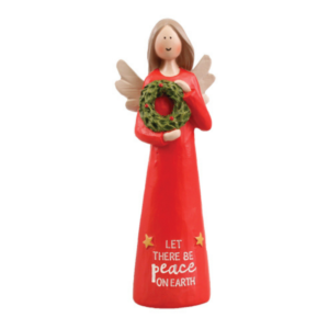 5” Resin Message Angel - Let there be Peace on Earth