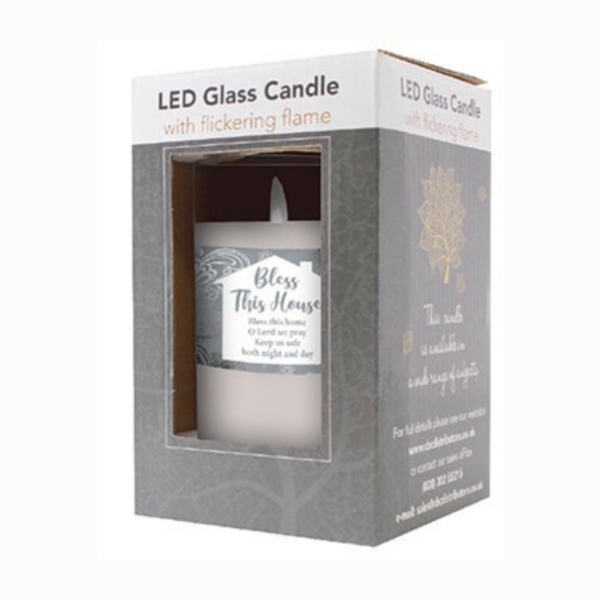Bless this House LED Glass Candle - Image 2