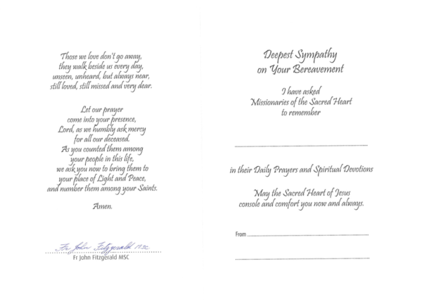 Religious Sympathy Mass Card - Image 2
