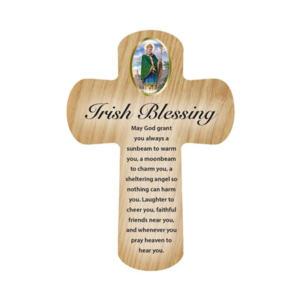 Wood Holding Cross 3 1/2 inch Irish Blessing