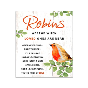 Robins Near You Porcelain Plaque