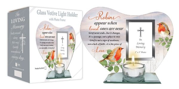Glass Votive Holder & frame - Robins Near You - Image 2